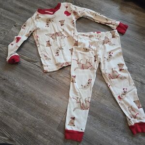 3t Girls Carter's Cream and Red Dog Print Pajama Set